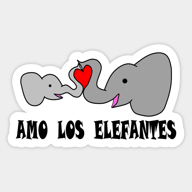 Amo los elefantes - I love elephants Sticker by JenTiger